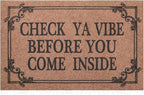 Front Door Indoor Outdoor Entrance Doormat Brown Rubber Welcome Door Mat Come by HLFMVWE