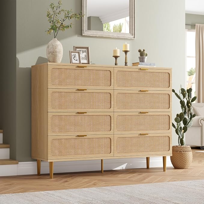 GarveeHome Rattan 8 Drawer Dressers - Image 3
