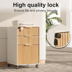 3 Drawers Fluted Mobile File Cabinet - Image 6