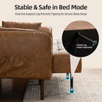 HALLYBEE 85” Futon Sofa Bed, Sleeper Sofa, Small Couch - Image 6