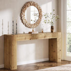 Solid Wood Console Table, 63-Inch Farmhouse Sofa Table Behind Couch by TribewoodbyTribesigns