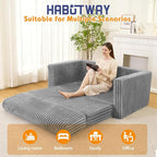 HABUTWAY 49.8" Loveseat Boneless Couch, 4-in-1 Convertible Sofa Bed, Plush Fur - Image 5