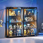 AODK Display Case with LED Lights, Display Cabinet with Glass Storage Shelves - Image 5