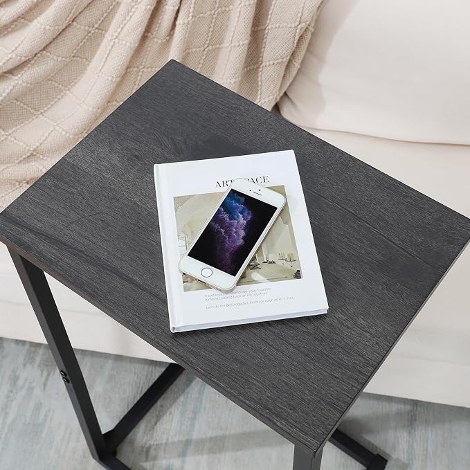 AMHANCIBLE C Shaped End Tables Set of 2, Couch Side Tables that Slide Under Sofa - Image 6
