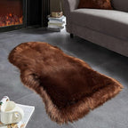 AMTOVO Faux Fur Rug, Coffee Area Rug, Fluffy Sheepskin Rug, Fuzzy Ultra Soft 2 - Image 2