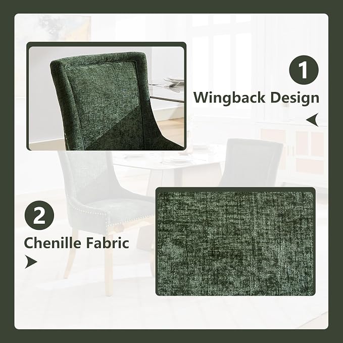 Upholstered Dining Chairs Set of 2, Modern Fabric Side Chairs - Image 5