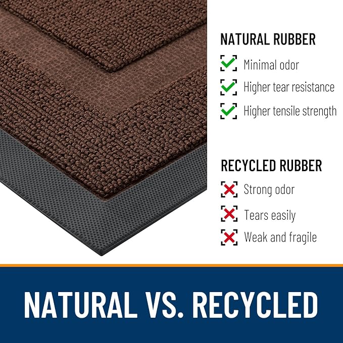 OLANLY Half Circle Front Door Mat Outside 71x23 All-Season Rubber Doormat | - Image 3