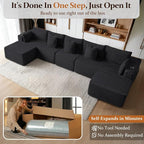 168" Cloud Sectional Couch, Comfort U Shaped Sofa - Image 3