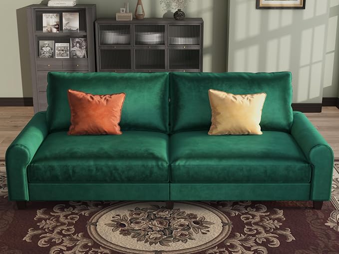 EASE MOOSE 70.6" Velvet Loveseat Sofa, Soft Deep Seat Couches - Image 4