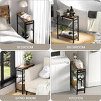 Small Side Table for Small Space, 3-Tier Narrow End Table - Image 5