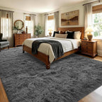 8x10 Extra Large Dark Grey Fluffy Area Rug Non-Slip - Image 4