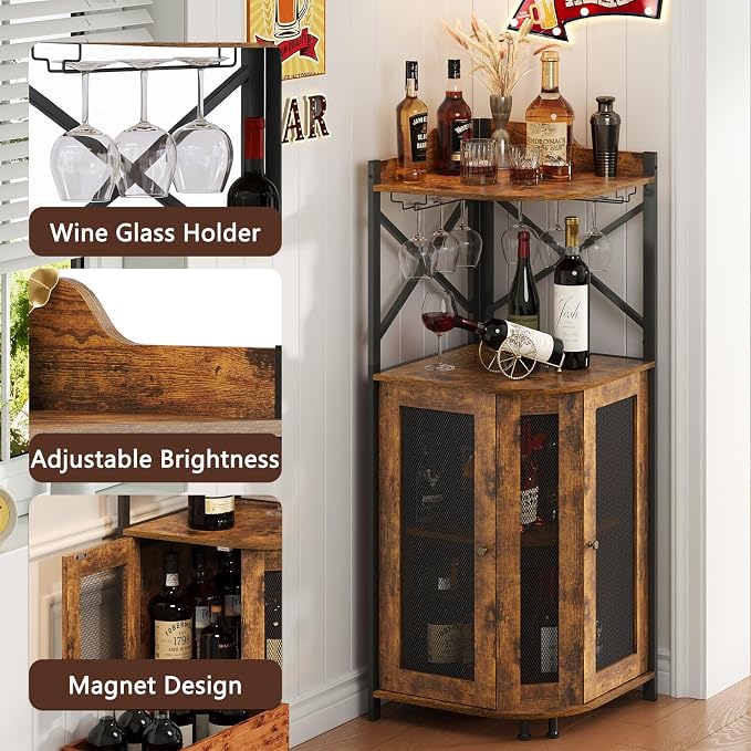 JKsmart Corner Bar Cabinet - Image 4