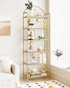 Hzuaneri Bookcase Bookshelf, Tempered Glass Bookshelves, Slim Shelving Unit - Image 9