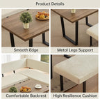 HIPIHOM 3-Piece Corner Dining Table Set - Image 5
