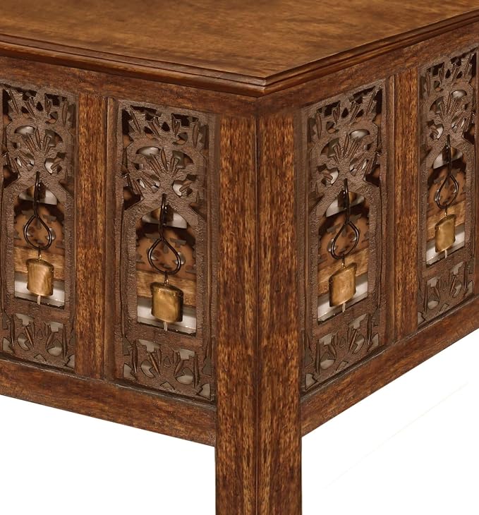 COTTON CRAFT Solid Wood Coffee Table – Ghanti Bells Hand Carved Center Table - Image 6