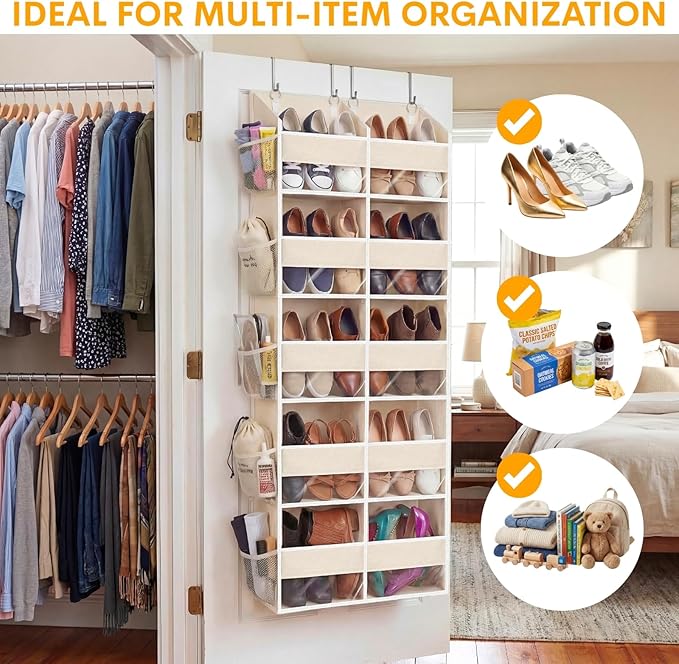 2 Pack Over the Door Organizer 5 Tiers, Extra Large Behind Door Storage of 10 - Image 5