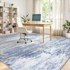 9x12 Area Rug for Living Room, Abstract Washable Large Rugs, Light Blue | - Image 6