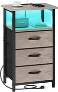 Vagusicc Night Stand with Charging Station, LED Nightstand by Vagusicc