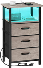 Vagusicc Night Stand with Charging Station, LED Nightstand by Vagusicc