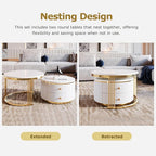 Merax Modern 2-Piece Round Nesting Coffee Table Set - Image 3