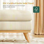 Vesgantti Large Ottoman for Modular Sofa, 29.5" Corduroy Pouf Ottoman - Image 4