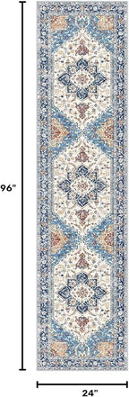 Yamaziot Washable Runner Rug, 2x8 Non-Slip Boho Vintage Hallway Kitchen Rug | - Image 2