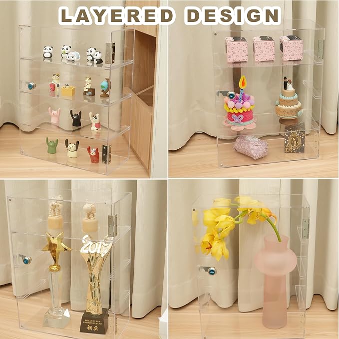 4 Shelf Clear Acrylic Display Case - Image 5