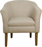 HomePop Barrel Shaped Accent Chair, Light Brown - Image 4