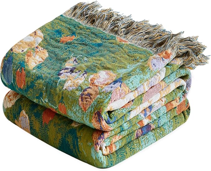 LUTBM Boho Throw Blanket for Bed Cotton Summer Blankets Twin Size for Bedroom by LUTBMFindYourFreeSpiritatHome