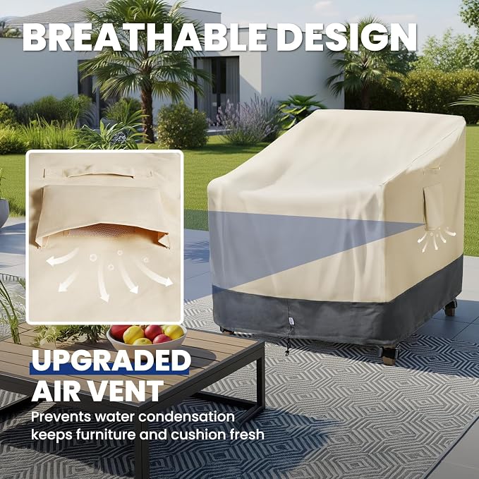 Extra Heavy Duty Patio Chair Covers Waterproof, 2 Pack Patio Furniture Covers - Image 6