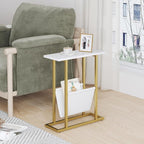 Yusong Small Narrow Side Table for Small Spaces, 17.7" W Slim End Table - Image 4