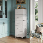 WLIVE Fabric Dresser, 5-Drawer Tall Dressers - Image 2