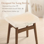 LUE BONA Solid Wood Vanity Bench Stool, 17.3" H Ergonomic Saddle Stool - Image 3