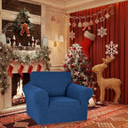 Stretch Chair Sofa Slipcover, Single Couch Cover, Classic Blue | 1-Piece - Image 2