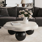 35" Cloud Coffee Table with 3 Ball Legs, Modern Minimalist Petal Center Table - Image 3