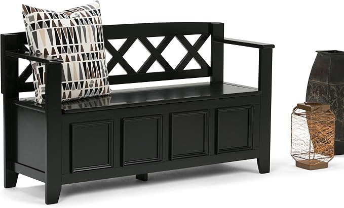 SIMPLIHOME Amherst Entryway Storage Bench - Image 3
