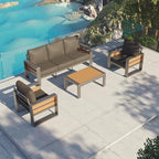 Aoxun Aluminum Patio Furniture Set, 5 Seats Sectional Metal Patio Furniture - Image 9