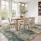 8x10 Area Rug for Living Room, Abstract Washable Large Rugs, Coffee/Green | - Image 3