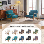 VINGLI Chenille Mid-Century Modern Accent Chair Set of 2, Cute Reading Arm Chair - Image 7