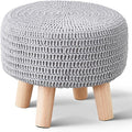 Wimarsbon Small Ottomans, 100% Hand Knitted Pouf Ottoman, Round Footrest by Wimarsbon