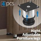 2.5 Inch Metal Furniture Legs Stainless Steel Adjustable Legs Silver Table Legs - Image 5