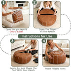 Thgonwid Unstuffed Moroccan Storage Pouf Foot Stool Ottoman Seat, No Filler - Image 7