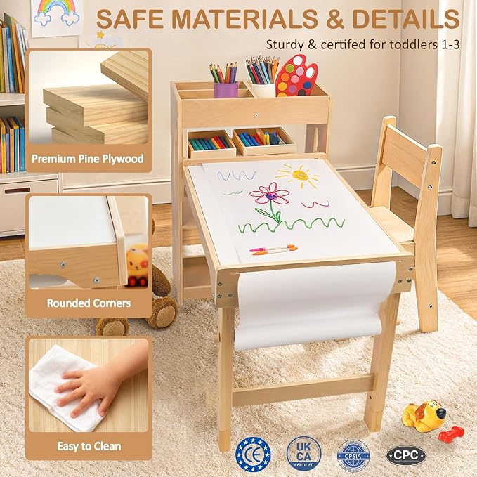 WINGYZ Sensory Table and Chairs, Toddler Activity Table and 2 Chair Set - Image 8