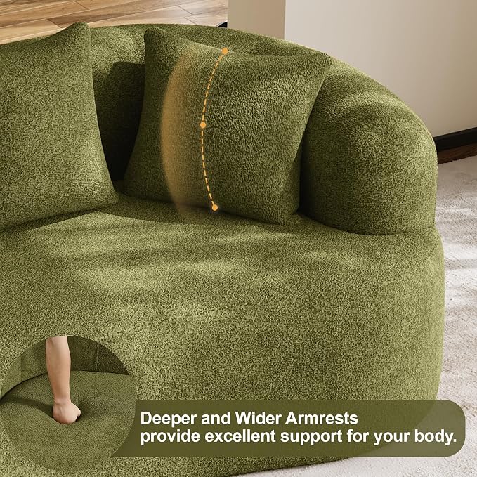68.5" Loveseat Sofa for Living Room, Modern Luxury Plush Chenille Extra Deep - Image 7