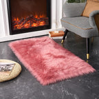 EasyJoy Ultra Soft Fluffy Shaggy Area Rug, 2 x 4 ft Rectangle, Blush Pink | - Image 2