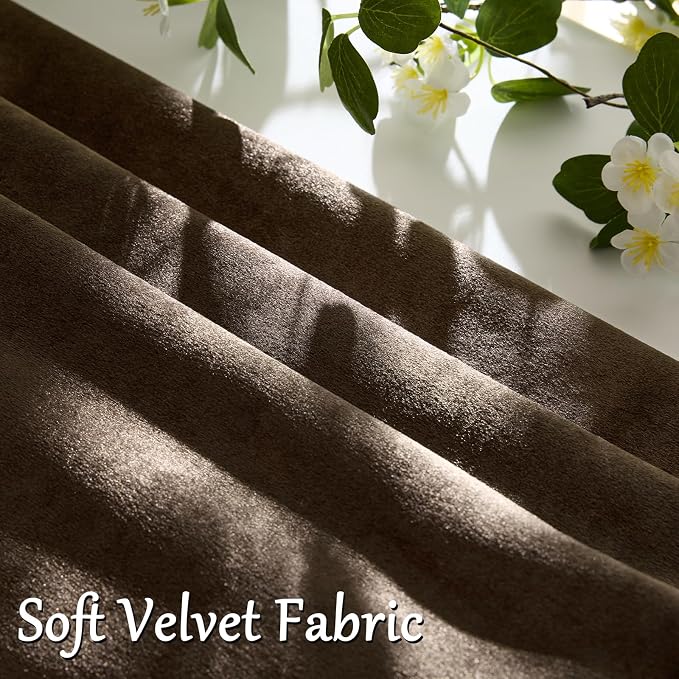 GIGIZAZA Brown Velvet Pillow Covers 18x18 Decorative Pillows Pack of 2 | Throw - Image 3