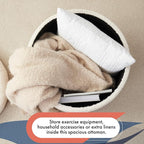 Ornavo Home Round Storage Ottoman - Image 3