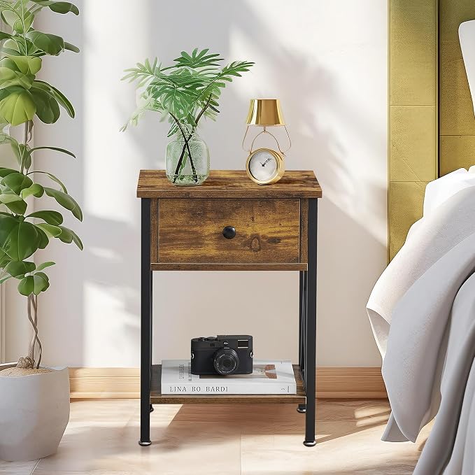 VECELO Nightstands Set of 2, Modern Bedside End Tables, Night Stands - Image 4