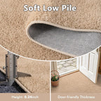 3x5 Beige Solid Area Rug Washable Non-Slip Soft Thin - Image 5