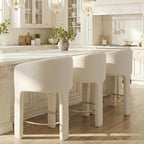 HNY Modern Counter Height Bar Stools Set of 3, 26”H Barrel Counter Stools - Image 7